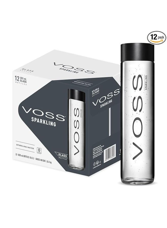 فوس مياه فوس الفوارة 800 مل زجاجات – عبوات من 12  مياه معدنية فوارة نرويجية فاخرة - Image 1